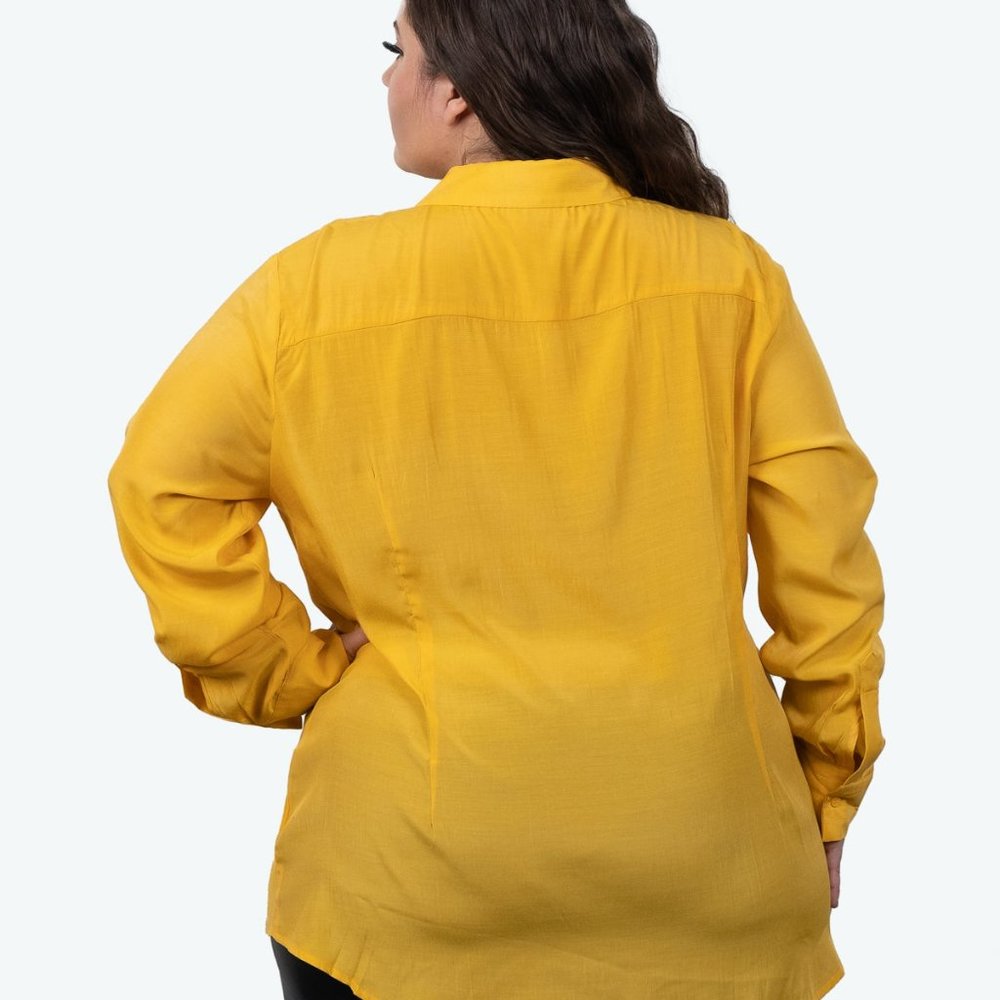 Solid Knotted Front Shirt Plus Size - image 7